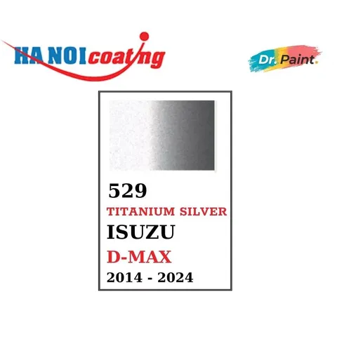 Bình sơn Xịt Xóa Vết Xước xe Ô tô ISUZU D-MAX Màu BẠC TITAN code 529 - TITANIUM SILVER chính hãng DR.PAINT