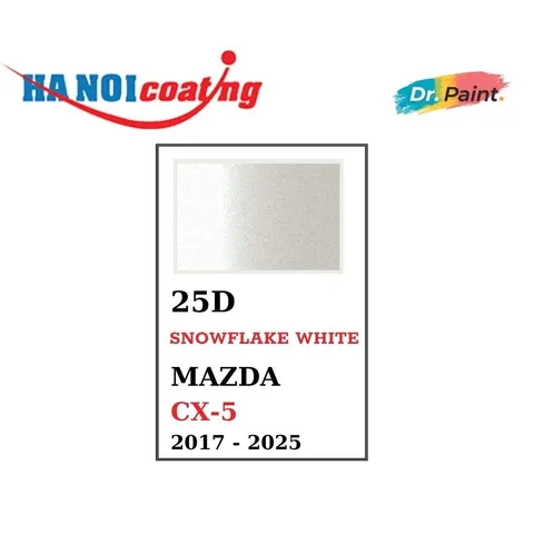 COMBO 2 Bình Sơn Xịt Xóa Vết Xước cho xe MAZDA CX-5 Màu TRẮNG NGỌC TRAI Code 25D - SNOWFLAKE WHITE chính hãng DR.PAINT