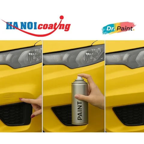 Bình Sơn Xịt Xóa Vết Xước xe TOYOTA WIGO Màu VÀNG ÁNH KIM code Y13 - YELLOW PEARL chính hãng DR.PAINT