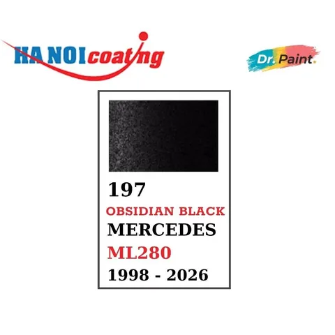 Bình sơn Xịt Xóa Vết Xước Xe Ô tô MERCEDES ML280 Màu ĐEN ÁNH KIM Code 197 - OBSIDIAN BLACK chính hãng DR.PAINT