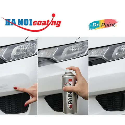 Bình Xịt Xóa Vết Xước Xe MITSUBISHI XFORCE Màu TRẮNG NGỌC TRAI code W81 - WHITE PEARL chính hãng DR.PAINT