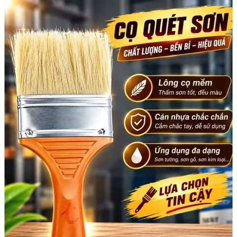 Cọ quét sơn cán nhựa đầu cọ mềm đa năng 1.5 inch(3,5cm)