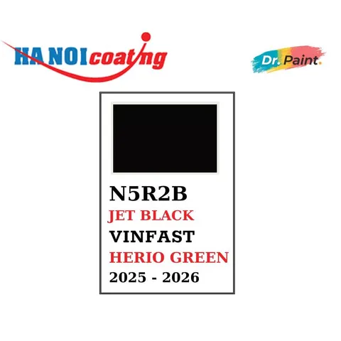 Bình sơn Xịt Xóa Vết Xước cho xe Ô tô VINFAST HERIO GREEN màu Đen Bóng mã màu N5R2B - JET BLACK chính hãng DR.PAINT