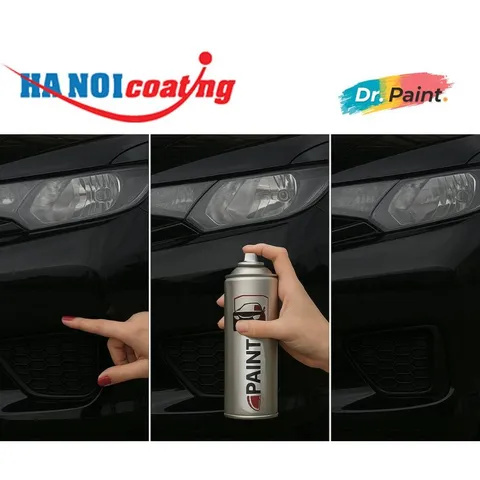 Bình sơn Xịt Xóa Vết Xước cho xe Ô tô VINFAST HERIO GREEN màu Đen Bóng mã màu N5R2B - JET BLACK chính hãng DR.PAINT