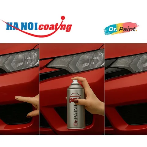 Sơn Xịt Xóa Vết Xước cho xe MITSUBISHI XPANDER Màu ĐỎ ÁNH KIM Code P26	- RED METALLIC chính hãng DR.PAINT