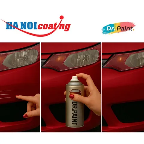 Bình sơn Xịt Xóa Vết Xước Xe Ô tô HYUNDAI GRAND I10 Màu ĐỎ THẮM code X2R - RED PASSION chính hãng DR.PAINT