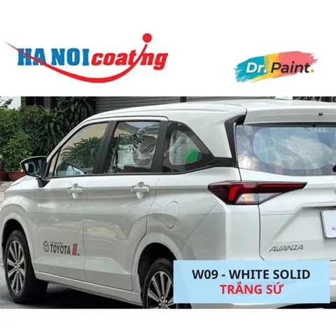 Bình sơn Xịt Xóa Vết Xước xe Ô tô TOYOTA AVANZA Màu TRẮNG SỨ code W09 - WHITE SOLID chính hãng DR.PAINT