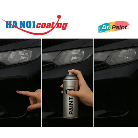 Bình sơn Xịt Xóa Vết Xước Xe Ô tô CARENS Màu ĐEN ÁNH KIM code ABP - AURORA BLACK chính hãng DR.PAINT