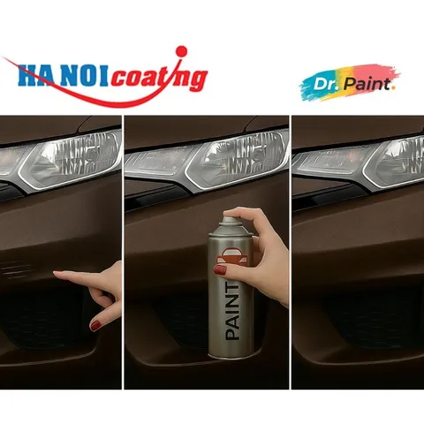 Bình sơn Xịt Xóa Vết Xước Xe Ô tô KIA MORNING Màu NÂU BÓNG ĐÊM Code BW-01 - DARK BROWN chính hãng DR.PAINT