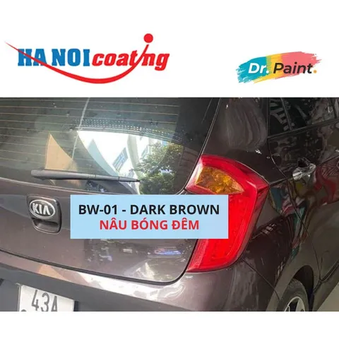 Bình sơn Xịt Xóa Vết Xước Xe Ô tô KIA MORNING Màu NÂU BÓNG ĐÊM Code BW-01 - DARK BROWN chính hãng DR.PAINT