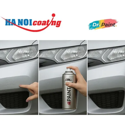 Bình Sơn Xịt Xóa Vết Xước Xe Ô tô HYUNDAI GRAND I10 Màu BẠC SÁNG code RHM - SLEEK SILVER chính hãng DR.PAINT