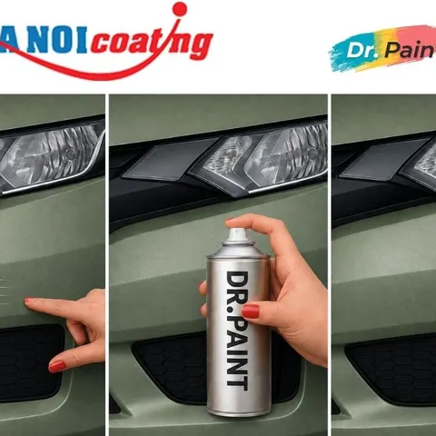 Bình sơn Xịt Xóa Vết Xước Xe Ô tô KIA SOUL Màu XANH RÊU ÁNH KIM Code AEB - KALE GREEN chính hãng DR.PAINT