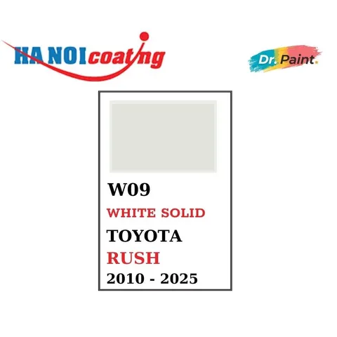 Bình sơn Xịt Xóa Vết Xước xe Ô tô TOYOTA RUSH Màu TRẮNG SỨ code W09 - WHITE SOLID chính hãng DR.PAINT