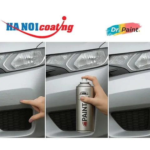 Bình Sơn Xịt Xóa Vết Xước xe Ô tô VINFAST NERIO GREEN màu Bạc Sáng CODE SIA - DESAT SILVER chính hãng DR.PAINT