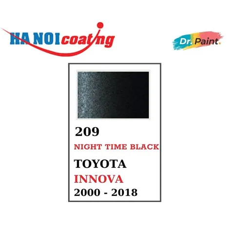 Sơn Xịt Xóa Vết Xước cho xe TOYOTA INNOVA màu ĐEN ÁNH KIM mã màu 209 - NIGHT TIME BLACK chính hãng DR.PAINT