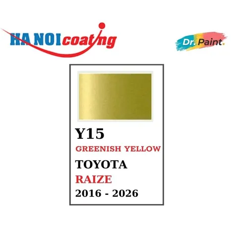 Bình Sơn Xịt Xóa Vết Xước cho xe TOYOTA RAIZE Màu VÀNG CHANH code Y15 - GREENISH YELLOW chính hãng DR.PAINT