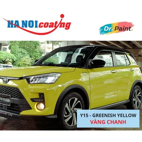 Bình Sơn Xịt Xóa Vết Xước cho xe TOYOTA RAIZE Màu VÀNG CHANH code Y15 - GREENISH YELLOW chính hãng DR.PAINT