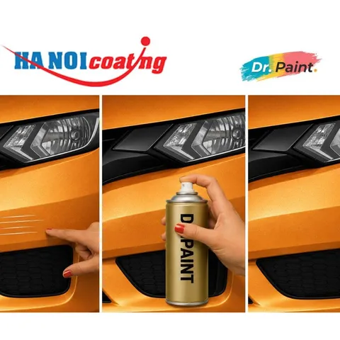 Bình sơn Xịt Xóa Vết Xước Xe Ô tô KIA SELTOS Màu CAM ÁNH KIM code A7A - PUNCHY ORANGE chính hãng DR.PAINT