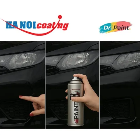 Sơn Xịt Xóa Vết Xước cho xe HONDA BRIO màu ĐEN ÁNH KIM mã màu NH731P - CRYSTAL BLACK chính hãng DR.PAINT
