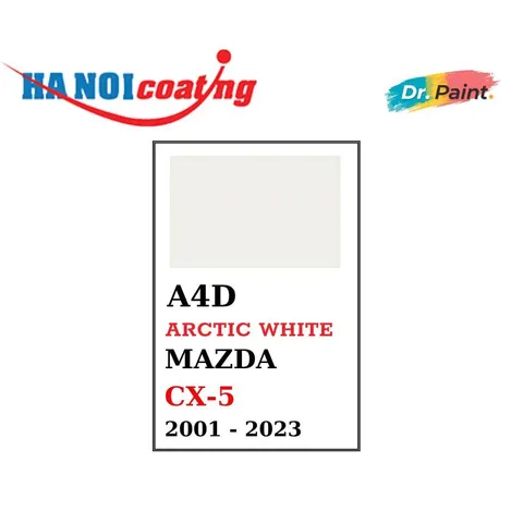 Bình sơn Xịt Xóa Vết Xước xe Ô tô MAZDA CX-5 Màu TRẮNG SỨ Code A4D - ARCTIC WHITE chính hãng DR.PAINT