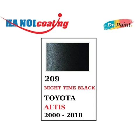 Sơn Xịt Xóa Vết Xước cho xe TOYOTA ALTIS màu ĐEN ÁNH KIM mã màu 209 - NIGHT TIME BLACK chính hãng DR.PAINT