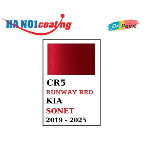 COMBO 2 BÌNH Sơn Xịt Xóa Vết Xước cho xe Ô tô KIA SONET màu ĐỎ ÁNH KIM mã màu CR5 - RUNWAY RED chính hãng DR.PAINT
