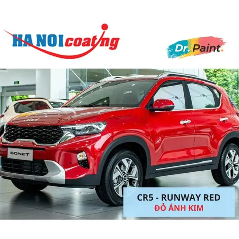 COMBO 2 BÌNH Sơn Xịt Xóa Vết Xước cho xe Ô tô KIA SONET màu ĐỎ ÁNH KIM mã màu CR5 - RUNWAY RED chính hãng DR.PAINT