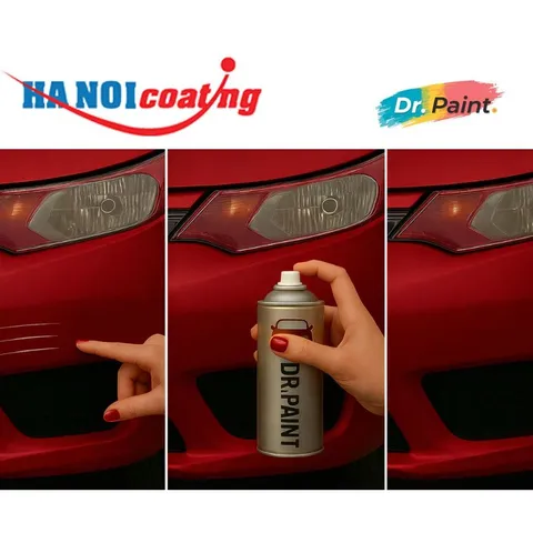 Bình sơn Xịt Xóa Vết Xước Xe Ô tô MG 3 Màu ĐỎ ÁNH KIM Code RSK - RUBY RED chính hãng DR.PAINT
