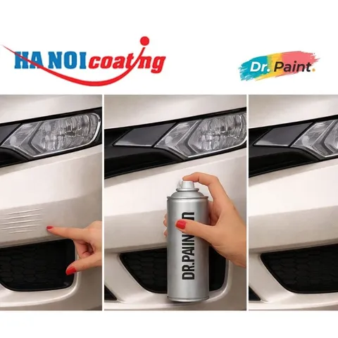 Bình Xịt Sơn Xóa Vết Xước Xe HONDA BR-V Màu TRẮNG BẠC ÁNH VÀNG code NH902P - WHITE PEARL chính hãng DR.PAINT