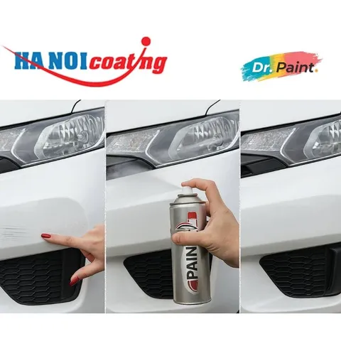 Sơn Xịt Xóa Vết Xước cho xe HONDA JAZZ màu TRẮNG SỨ mã màu NH578 - TAFFETA WHITE chính hãng DR.PAINT