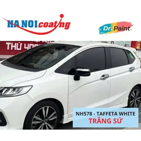 Sơn Xịt Xóa Vết Xước cho xe HONDA JAZZ màu TRẮNG SỨ mã màu NH578 - TAFFETA WHITE chính hãng DR.PAINT