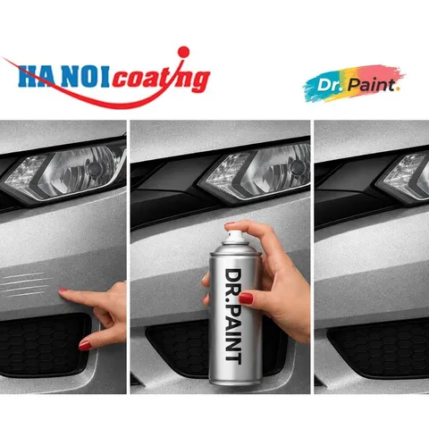 Bình sơn Xịt Xóa Vết Xước Xe Ô tô KIA SORENTO Màu BẠC MỊN SÁNG Code 4SS - SILKY SILVER chính hãng DR.PAINT