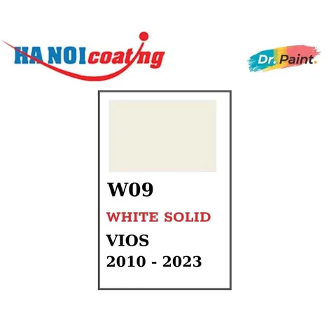 Bình sơn Xịt Xóa Vết Xước xe Ô tô TOYOTA WIGO màu Trắng Sứ mã màu W09 - WHITE SOLID chính hãng DR.PAINT