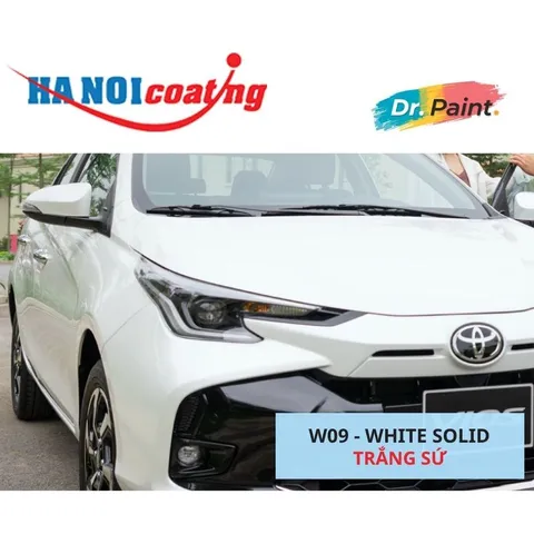 Bình sơn Xịt Xóa Vết Xước xe Ô tô TOYOTA WIGO màu Trắng Sứ mã màu W09 - WHITE SOLID chính hãng DR.PAINT