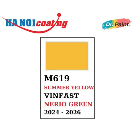 Bình sơn Xịt Xóa Vết Xước cho xe Ô tô VINFAST NERIO GREEN màu VÀNG mã màu M619 - SUMMER YELLOW chính hãng DR.PAINT