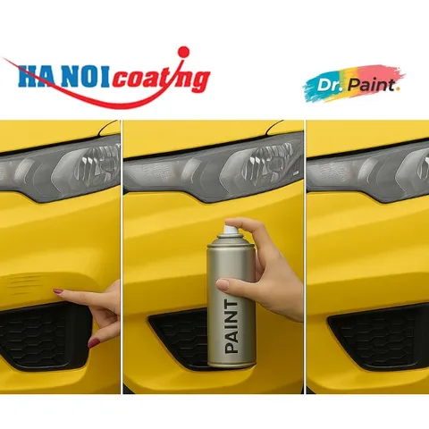 Bình sơn Xịt Xóa Vết Xước cho xe Ô tô VINFAST NERIO GREEN màu VÀNG mã màu M619 - SUMMER YELLOW chính hãng DR.PAINT
