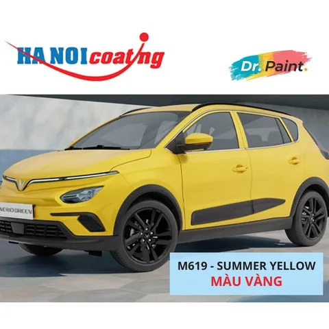 Bình sơn Xịt Xóa Vết Xước cho xe Ô tô VINFAST NERIO GREEN màu VÀNG mã màu M619 - SUMMER YELLOW chính hãng DR.PAINT