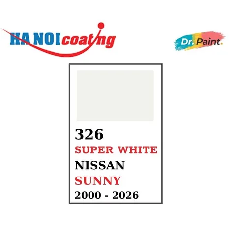 Bình sơn Xịt Xóa Vết Xước Xe Ô tô NISSAN SUNNY màu TRẮNG SỨ mã màu 326 - SUPER WHITE chính hãng DR.PAINT