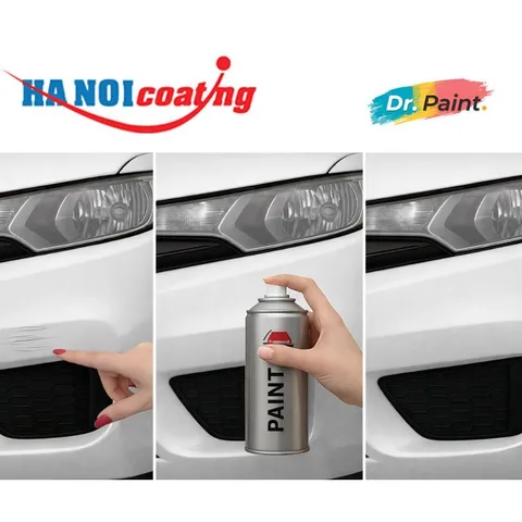 Bình Xịt Xóa Vết Xước Xe MITSUBISHI MIRAGE Màu TRẮNG NGỌC TRAI code W54 - WHITE PEARL chính hãng DR.PAINT