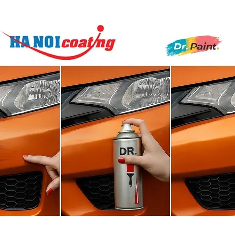 Sơn Xịt Xóa Vết Xước cho xe HONDA BRIO màu CAM ÁNH KIM mã màu YR639P - PHOENIX ORANGE chính hãng DR.PAINT
