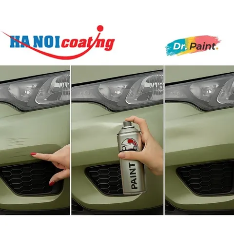 Sơn Xịt Xóa Vết Xước cho xe KIA SORENTO HEV Màu XANH RÊU ÁNH KIM code JUG - JUNGLE WOOD GREEN chính hãng DR.PAINT
