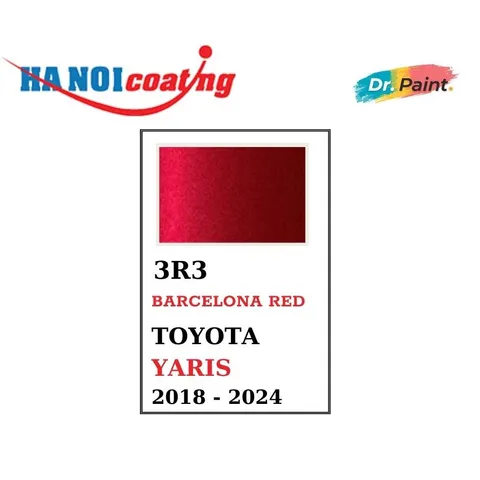 Sơn Xịt Xóa Vết Xước cho xe TOYOTA YARIS Màu ĐỎ ÁNH KIM Code 3R3 - BARCELONA RED chính hãng DR.PAINT