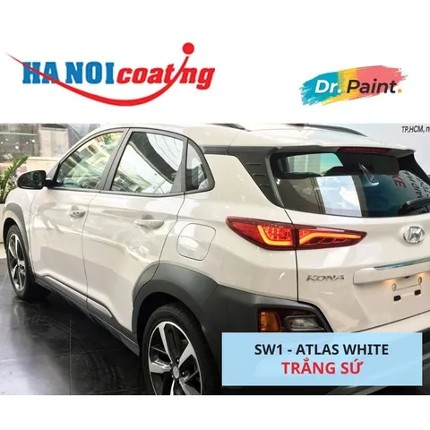 Bình sơn Xịt Xóa Vết Xước xe Ô tô HYUNDAI KONA Màu TRẮNG SỨ Code SW1 - ATLAS WHITE chính hãng DR.PAINT