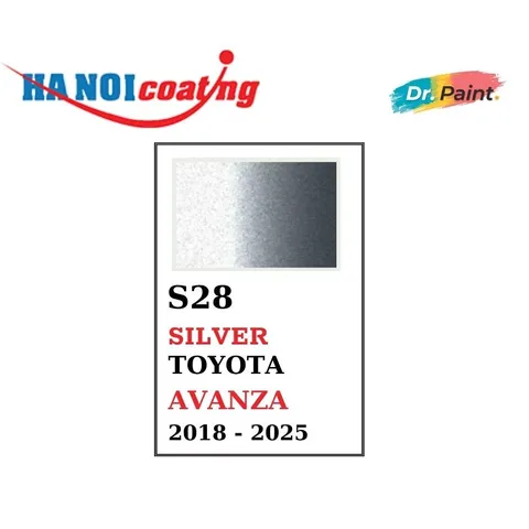 Bình sơn Xịt Xóa Vết Xước Xe Ô tô TOYOTA AVANZA màu GHI BẠC mã màu S28 - SILVER METALLIC chính hãng DR.PAINT