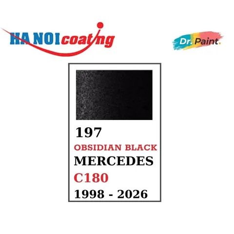Bình sơn Xịt Xóa Vết Xước Xe Ô tô MERCEDES C180 Màu ĐEN ÁNH KIM Code 197 - OBSIDIAN BLACK chính hãng DR.PAINT