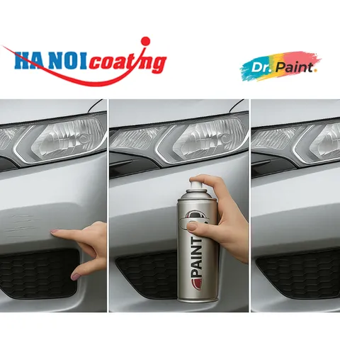 Bình sơn Xịt Xóa Vết Xước Xe Ô tô FORD FOCUS Màu BẠC PHẤN HỒNG code HM - HEATHER MIST chính hãng DR.PAINT