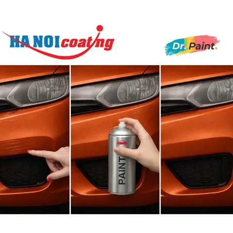 Bình sơn Xịt Xóa Vết Xước Xe Ô tô NISSAN NAVARA màu CAM ĐẤT ÁNH KIM Code CAU - SUNSET ORANGE chính hãng DR.PAINT