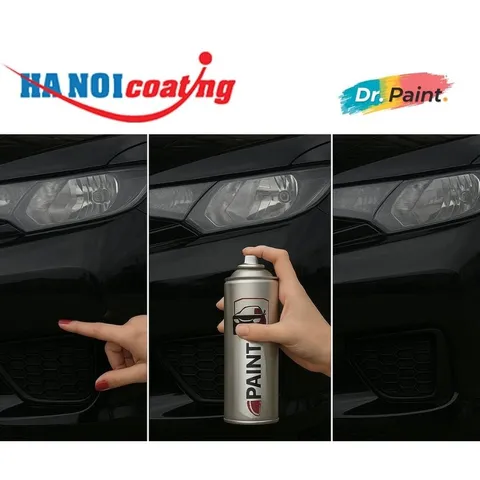 Bình sơn Xịt Xóa Vết Xước Xe Ô tô CHEVROLET LACETTI Màu ĐEN ÁNH KIM code 87U - CARBON FLASH chính hãng DR.PAINT