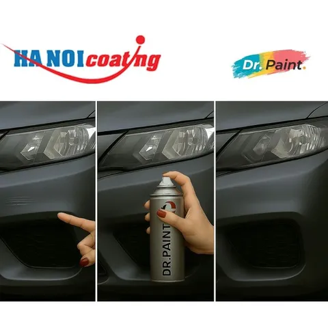 Bình sơn Xịt Xóa Vết Xước cho xe Ô tô VINFAST VF3 màu Xám Nhạt mã màu YLE - STARDUST chính hãng DR.PAINT