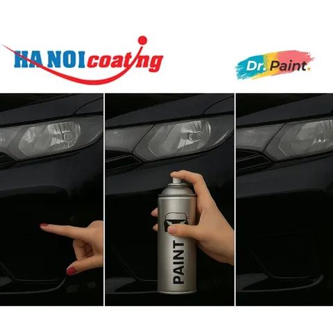 Bình sơn Xịt Xóa Vết Xước Xe Ô tô KIA SOLUTO Màu ĐEN ÁNH KIM code ABP - AURORA BLACK chính hãng DR.PAINT